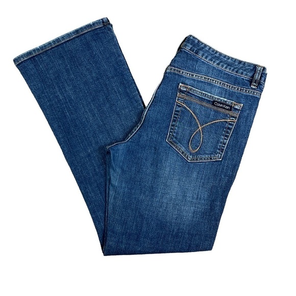 Calvin Klein Jeans Flare Medium Wash Wide Leg Size 12 - Picture 7 of 8